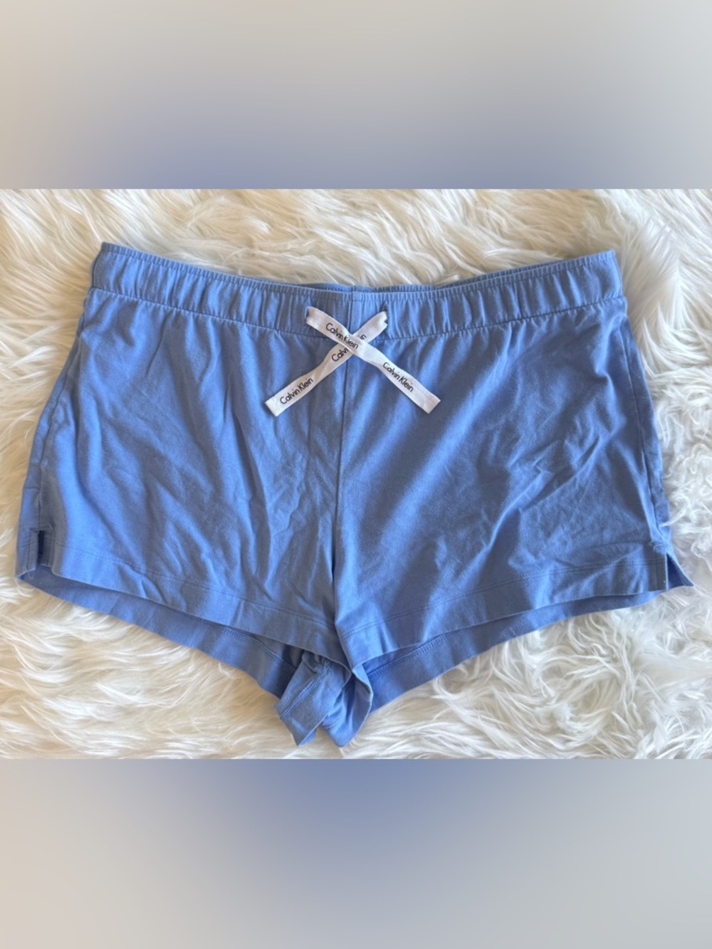 Calvin Klein Light Blue Lounge Shorts with Branded Drawstring